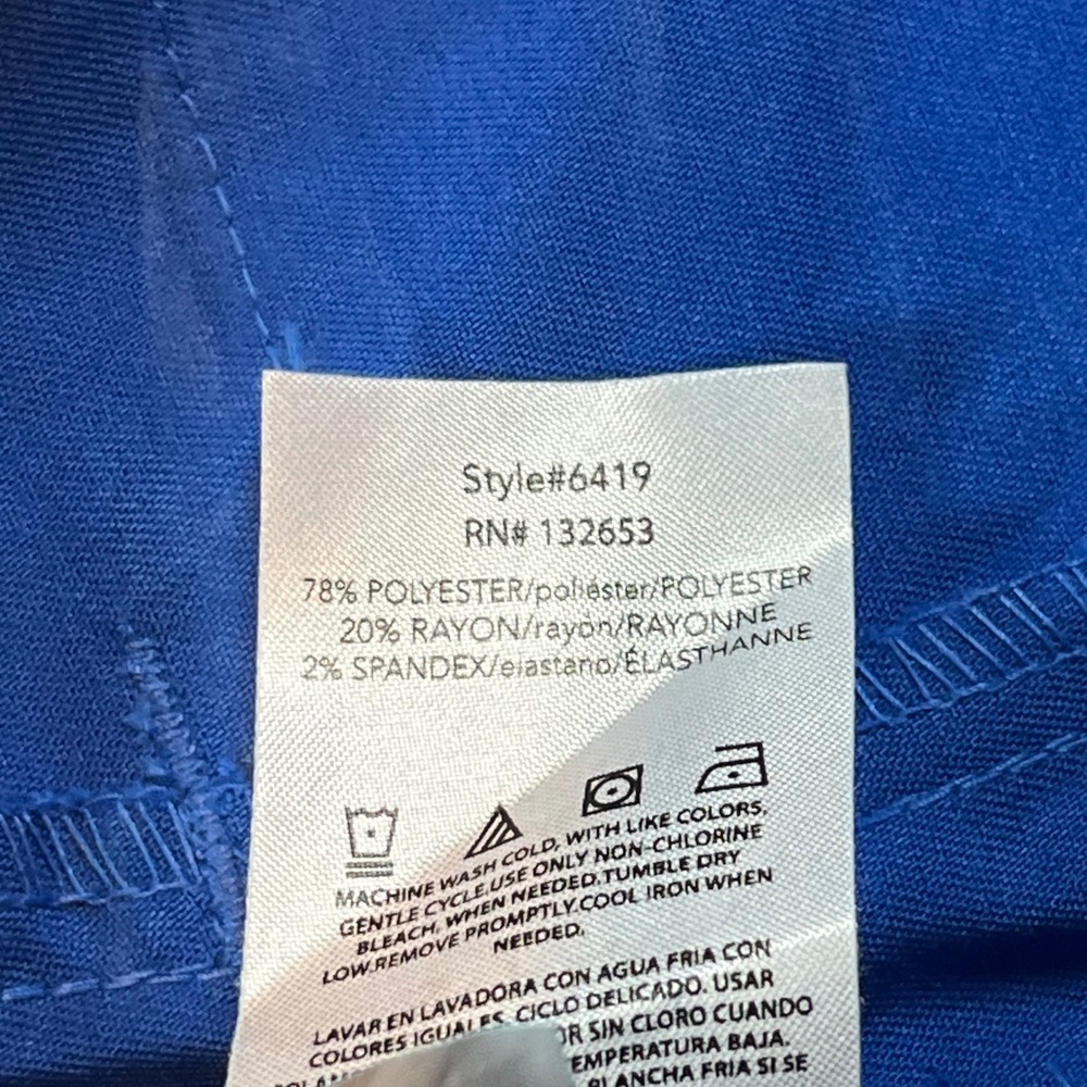 WonderWink Pro Royal Blue Scrub Top Womens Small Modern Fit 6419 V-Neck Pocket - Picture 6 of 9